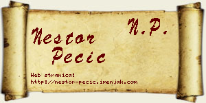 Nestor Pecić vizit kartica